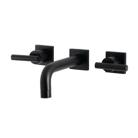 Kingston Brass KS6120CML Two-Handle Wall Mount Bathroom Faucet, Matte Black KS6120CML
